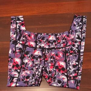 Constantly Varied Gear Skull Print Leggings - Red, Purple, Black